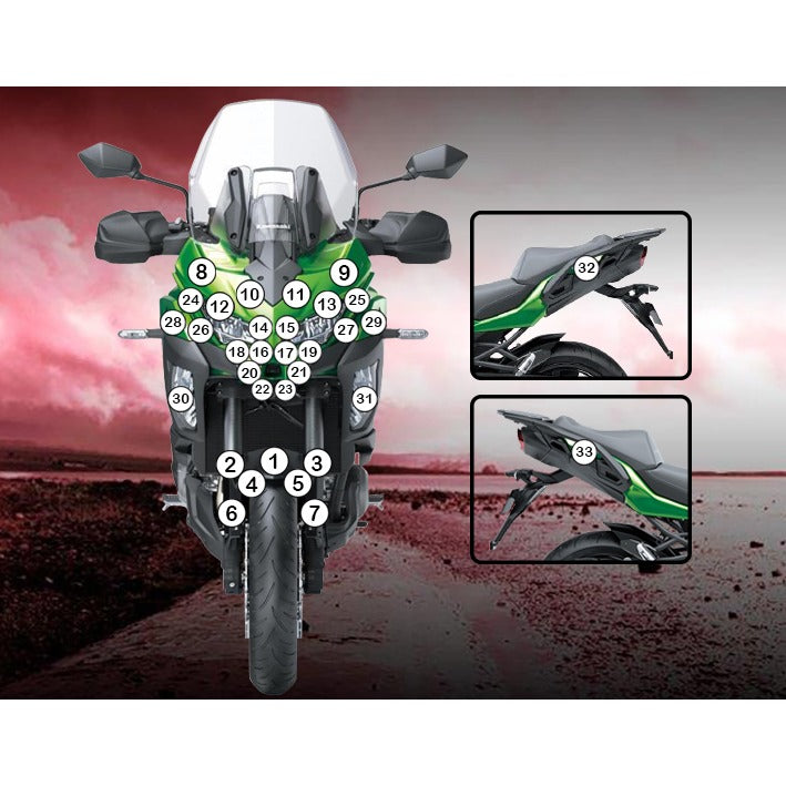 Eazi-Grip Paint Protection Film for Kawasaki Versys 1000, gloss