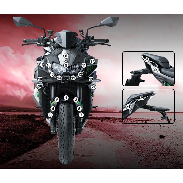 Eazi-Grip Paint Protection Film for Kawasaki ZH2, gloss
