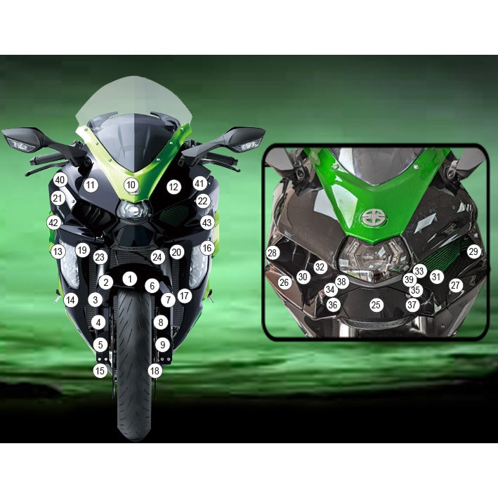 Eazi-Grip Paint Protection Film for Kawasaki H2 SX SE, gloss