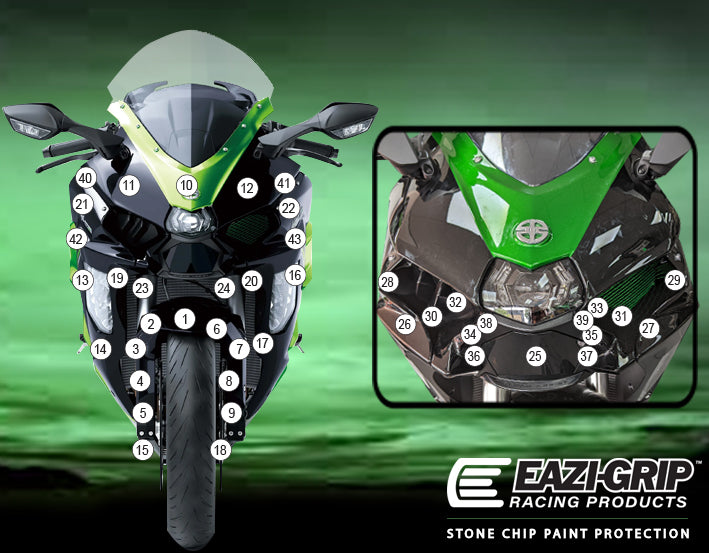 Eazi-Grip Paint Protection Film for Kawasaki H2 SX SE, matte
