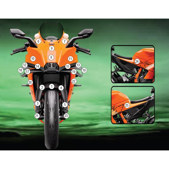 Eazi-Grip Paint Protection Film for KTM 990 RC R, gloss