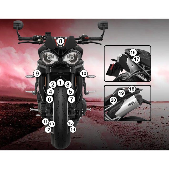 Eazi-Grip Paint Protection Film for Triumph Speed Triple RS, gloss