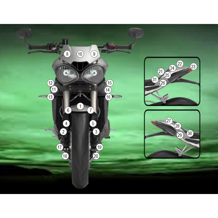 Eazi-Grip Paint Protection Film for Triumph Street Triple, gloss