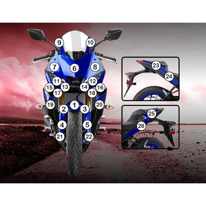 Eazi-Grip Paint Protection Film for Yamaha YZF-R3, gloss