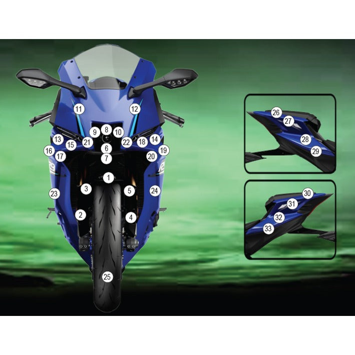 Eazi-Grip Paint Protection Film for Yamaha R9, gloss