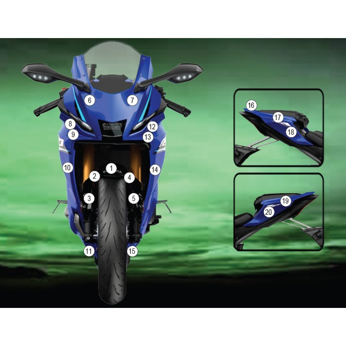 Eazi-Grip Paint Protection Film for Yamaha R7, gloss