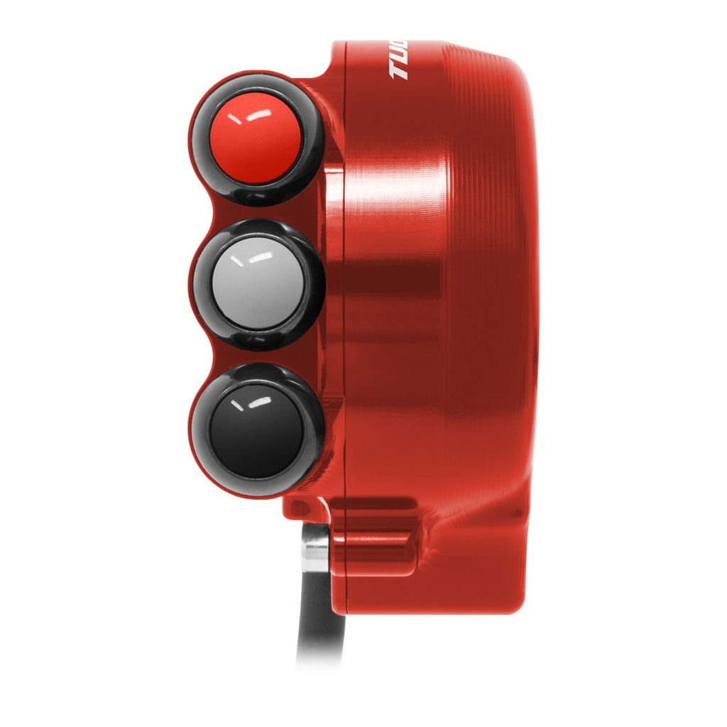 Jetprime Throttle Cover with Handlebar Switch for Aprilia Tuono V4, red