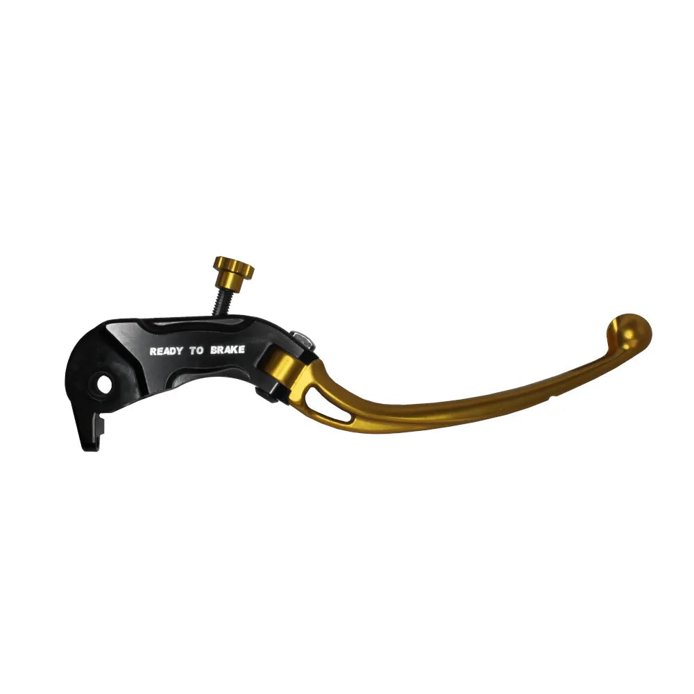 Accossato Folding Brake Lever for Ready to Brake master cylinders, long gold 20mm with eyelet