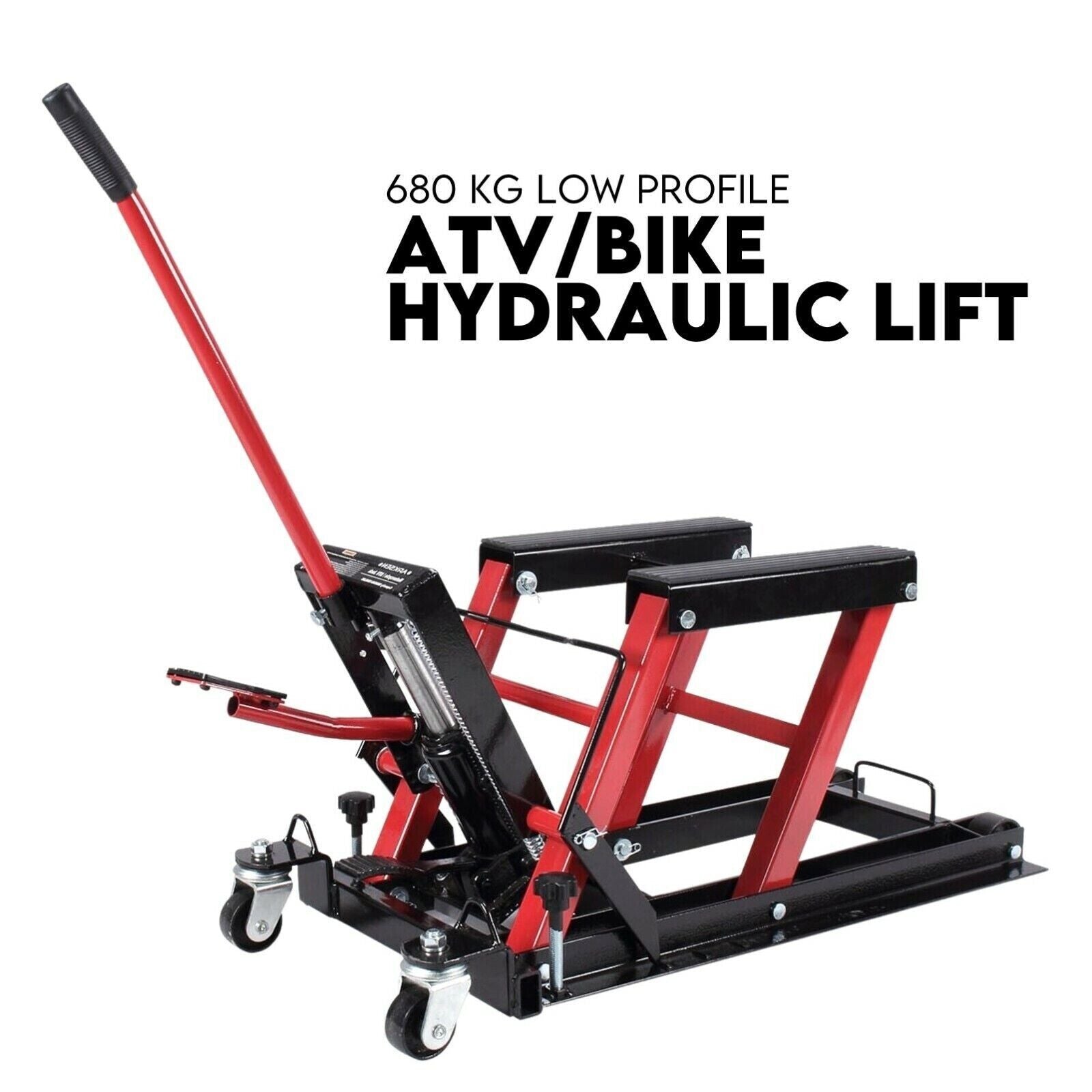 Motorcycle 680kg Bike Lift Stand Jack Hoist Atv Hydraulic Super Low Profile +S