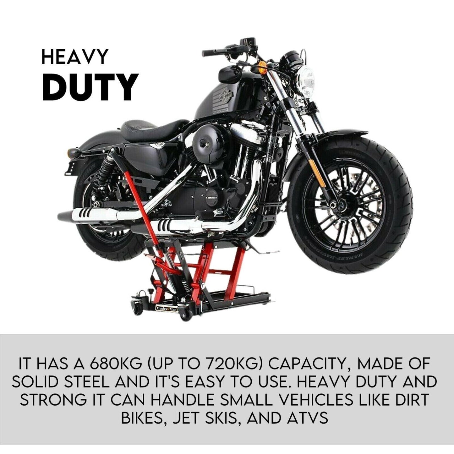 Motorcycle 680kg Bike Lift Stand Jack Hoist Atv Hydraulic Super Low Profile +S